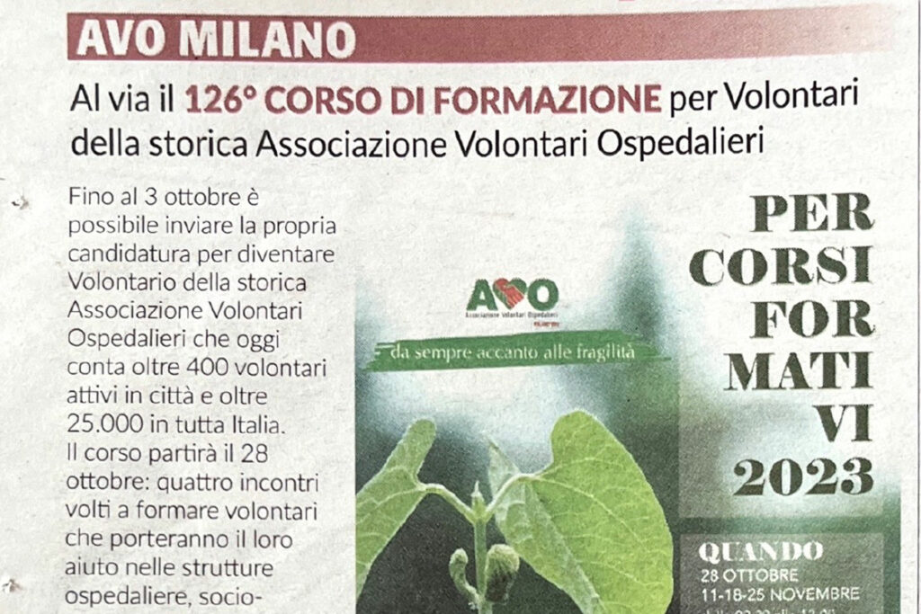 Articolo dedicato ad AVO Milano